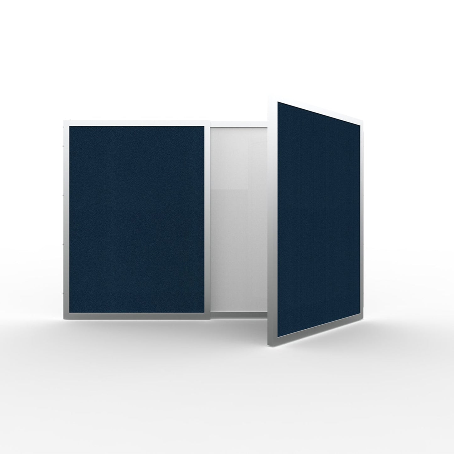 Ghent VisuALL PC Whiteboard Cabinet w/ Fabric Bulletin Board Exterior Doors (GHE - 4130X) - SchoolOutlet