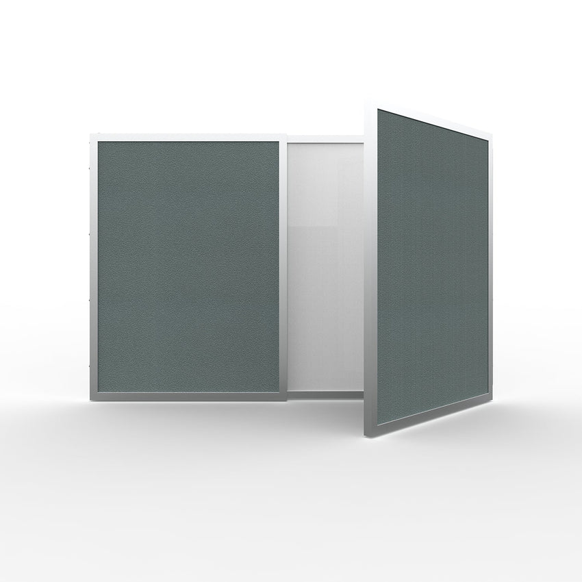 Ghent VisuALL PC Whiteboard Cabinet w/ Fabric Bulletin Board Exterior Doors (GHE - 4130X) - SchoolOutlet