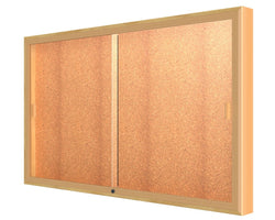 Ghent Legacy Bulletin Board Wall Display Case, Cork Back, Champagne Aluminum Frame, 36"H x 60"W x 4"D (GHE-88-3660CK-GD)