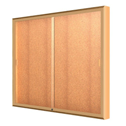 Ghent Legacy Bulletin Board Wall Display Case, Cork Back, Champagne Aluminum Frame, 48"H x 60"W x 4"D (GHE-88-4860CK-GD)