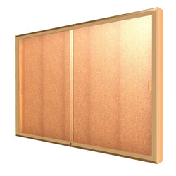 Ghent Legacy Bulletin Board Wall Display Case, Cork Back, Champagne Aluminum Frame, 48"H x 72"W x 4"D (GHE-88-4872CK-GD)
