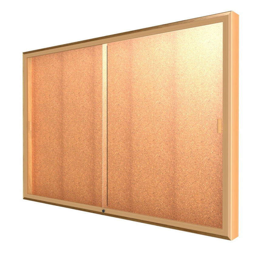Ghent Legacy Bulletin Board Wall Display Case, Cork Back, Champagne Aluminum Frame, 48"H x 72"W x 4"D (GHE - 88 - 4872CK - GD) - SchoolOutlet