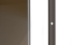 Ghent Edge Floor Display Case Lighted 6"H Laminate Base Finish, Aluminum Frame - 76"H x 24"W x 20"D (91LFXX)