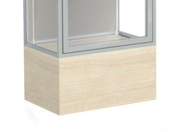Ghent Edge Floor Display Case Lighted 12"H Laminate Base Finish, Aluminum Frame - 76"H x 24"W x 20"D (93LFXX)