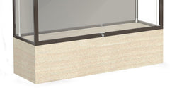 Ghent Edge Floor Display Case Lighted 12"H Laminate Base Finish, Aluminum Frame - 76"H x 48"W x 20"D (94LFXX)