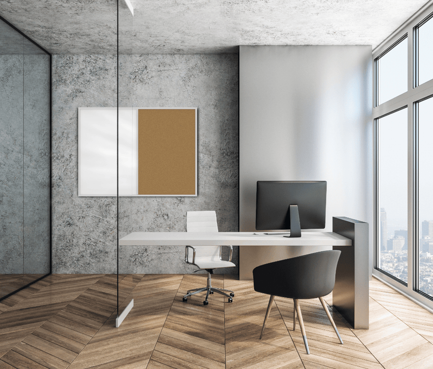 Ghent Whiteboard Corkboard Combo, Aluminum Frame, Non - Magnetic, 3'H x 4'W (GHE - ACOM34) - SchoolOutlet