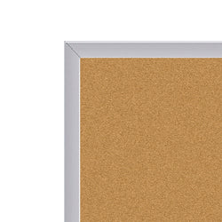 Ghent Natural Cork Bulletin Board, Satin Aluminum Frame, 4'H x 10'W (GHE-AK410)