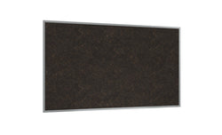 Ghent Chocolate Cork Bulletin Board, Satin Aluminum Frame, 4'H x 10'W (GHE-AKCH410)