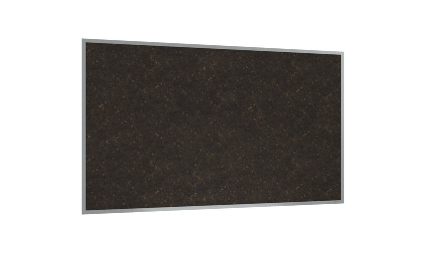 Ghent Chocolate Cork Bulletin Board, Satin Aluminum Frame, 4'H x 12'W (GHE - AKCH412) - SchoolOutlet