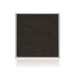 Ghent Chocolate Cork Bulletin Board, Satin Aluminum Frame, 4'H x 4'W (GHE-AKCH44)