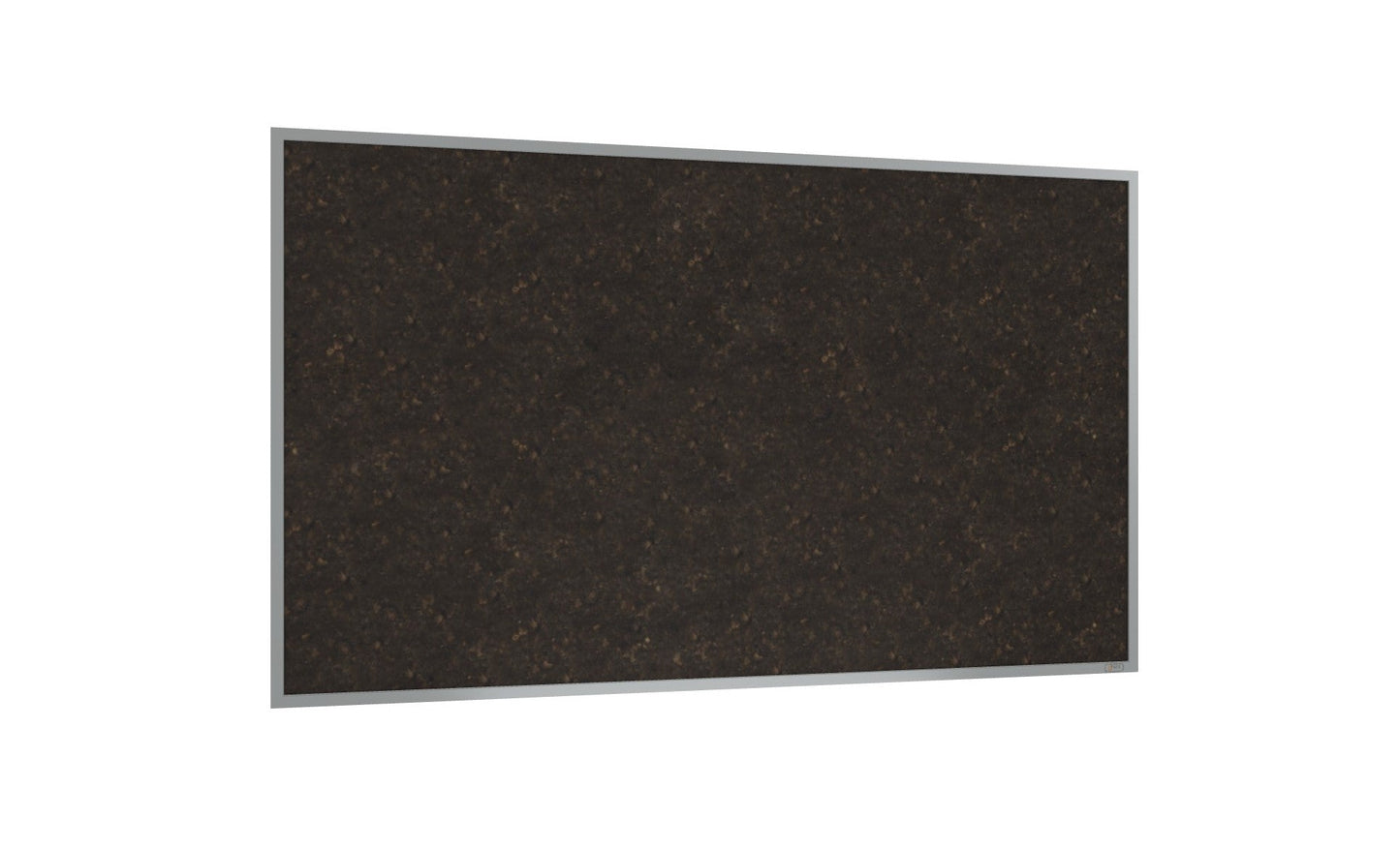 Ghent Chocolate Cork Bulletin Board, Satin Aluminum Frame, 4'H x 6'W (GHE - AKCH46) - SchoolOutlet