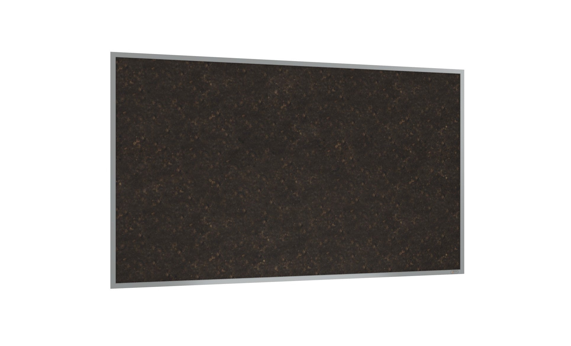 Ghent Chocolate Cork Bulletin Board, Satin Aluminum Frame, 4'H x 6'W (GHE - AKCH46) - SchoolOutlet