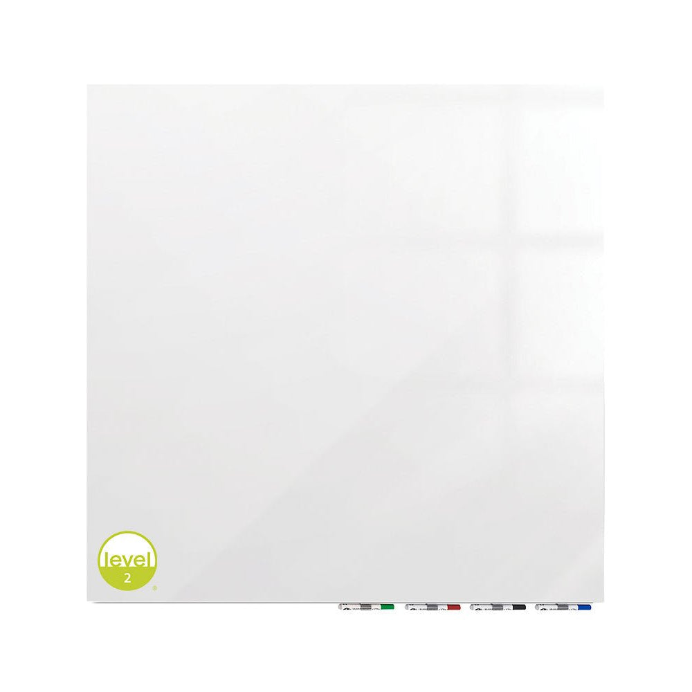Ghent Aria Low Profile Glassboard, Magnetic, 4'H x 4'W, Square, White (GHE - ARIASM44WH) - SchoolOutlet