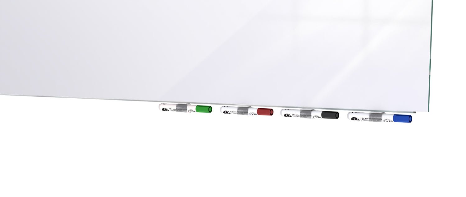 Ghent Aria Low Profile Glassboard, Magnetic, 4'H x 8'W, Horizontal, White (GHE - ARIASM48WH) - SchoolOutlet