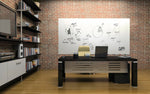 Ghent Aria Low Profile Glassboard, Non - Magnetic, 2'H x 3'W, Horizontal, White (GHE - ARIASN23WH) - SchoolOutlet