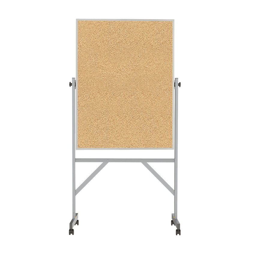 Ghent Reversible Cork Bulletin Board, Aluminum Frame, 4'H x 3'W (GHE - ARKK43) - SchoolOutlet