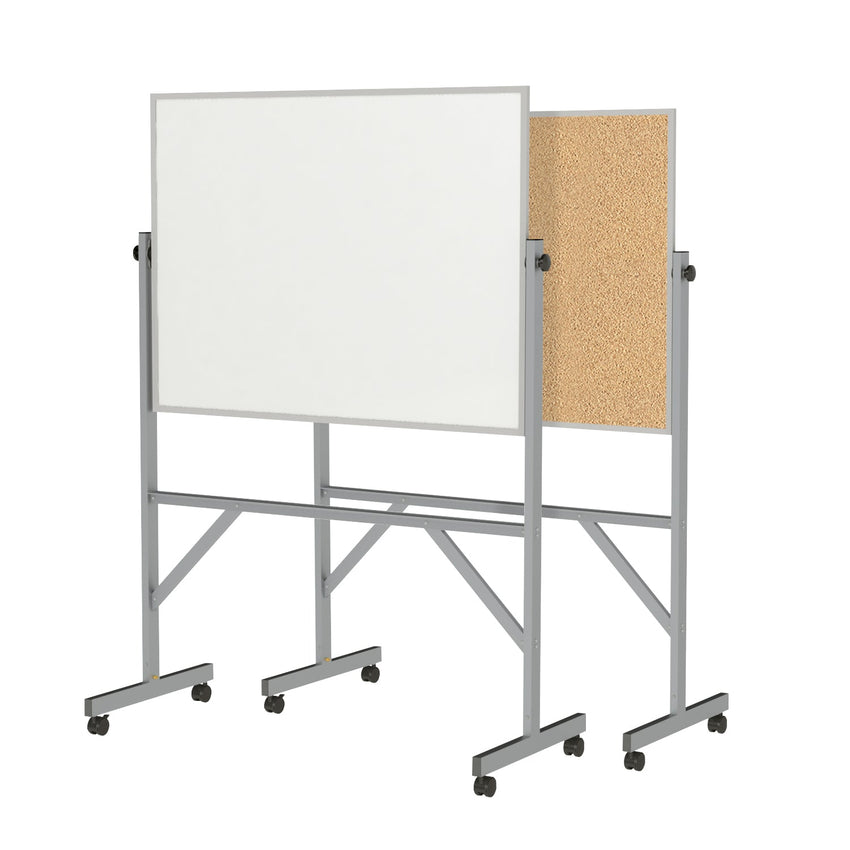 Ghent Reversible Whiteboard / Cork Bulletin Board, Aluminum Frame, 3'H x 4'W (GHE - ARMK34) - SchoolOutlet