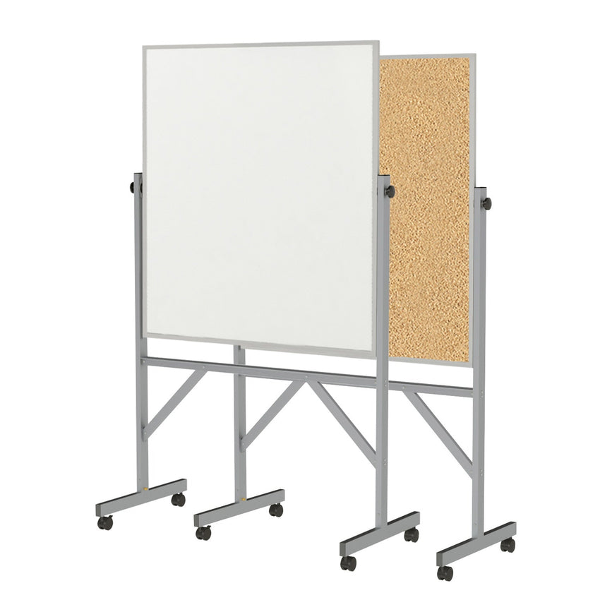 Ghent Reversible Whiteboard / Cork Bulletin Board, Aluminum Frame, 4'H x 3'W (GHE - ARMK43) - SchoolOutlet