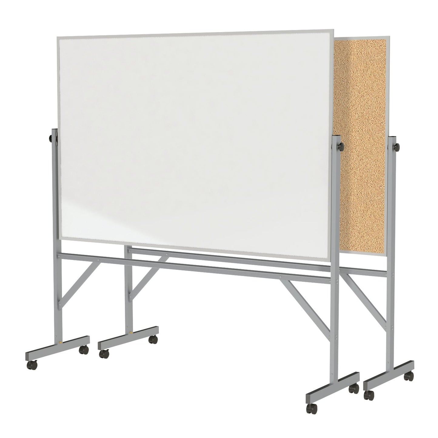 Ghent Reversible Whiteboard / Cork Bulletin Board, Aluminum Frame, 4'H x 6'W (GHE - ARMK46) - SchoolOutlet