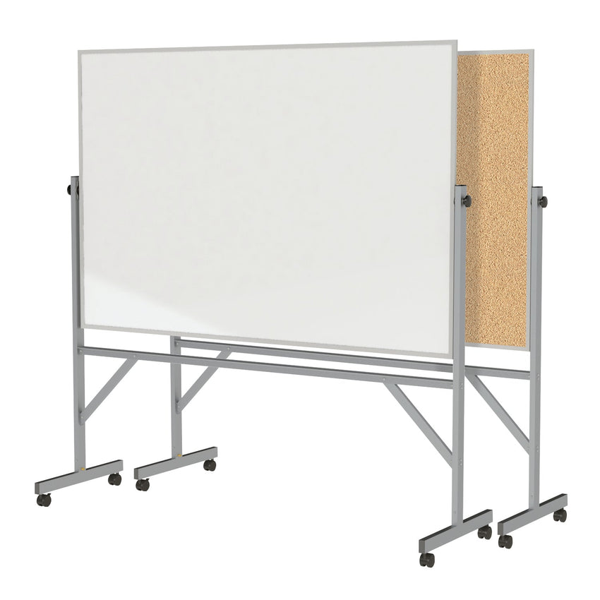 Ghent Reversible Whiteboard / Cork Bulletin Board, Aluminum Frame, 4'H x 6'W (GHE - ARMK46) - SchoolOutlet