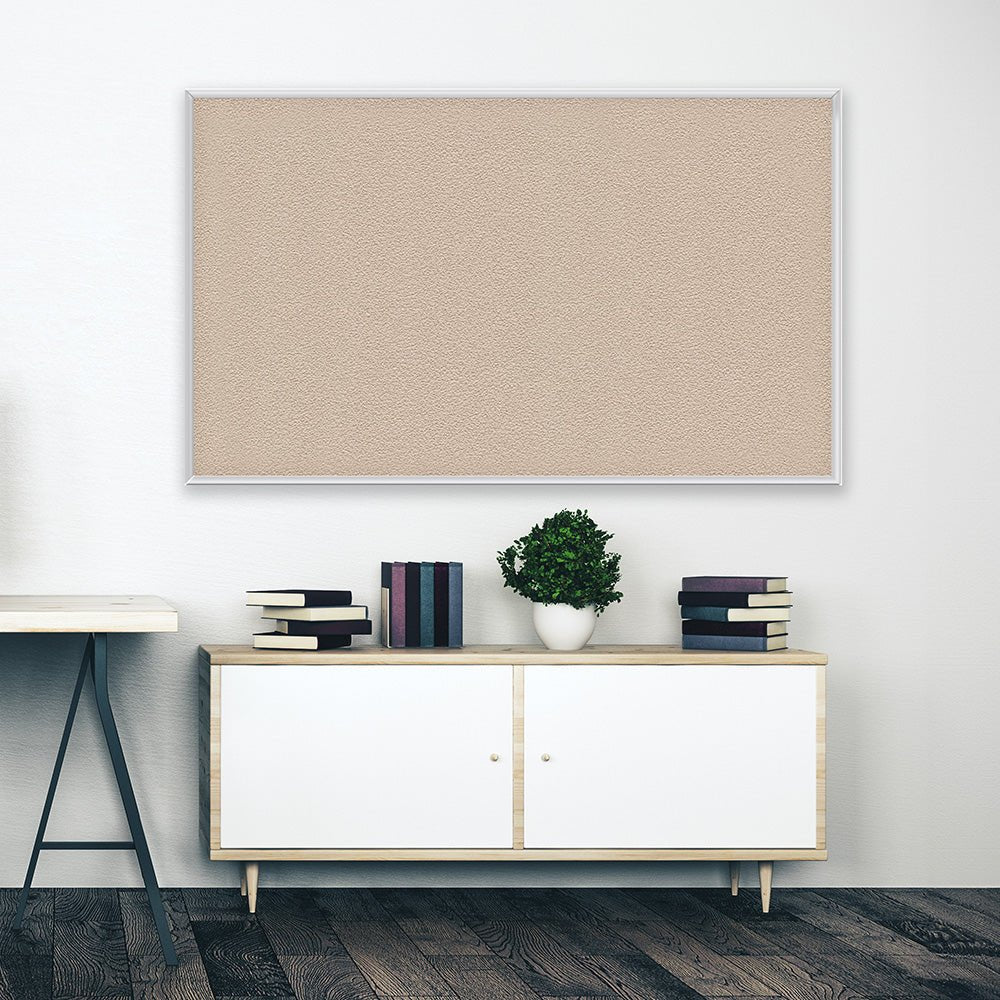 Ghent Fabric Bulletin Board, Satin Aluminum Frame, 4'H x 12'W (GHE - AT412FXX) - SchoolOutlet