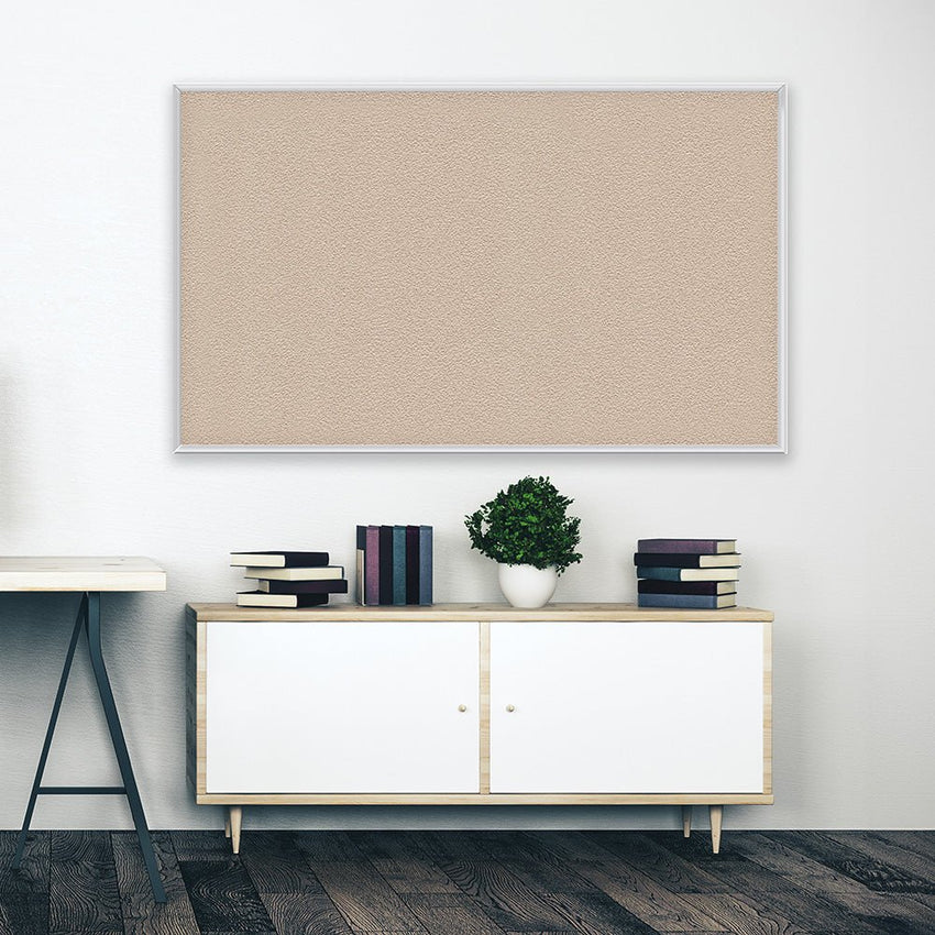 Ghent Fabric Bulletin Board, Satin Aluminum Frame, 4'H x 12'W (GHE - AT412FXX) - SchoolOutlet