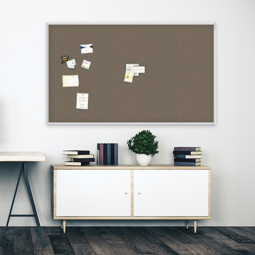 Ghent Fabric Bulletin Board, Satin Aluminum Frame, 4’H x 5’W (GHE - AT45FXX) - SchoolOutlet