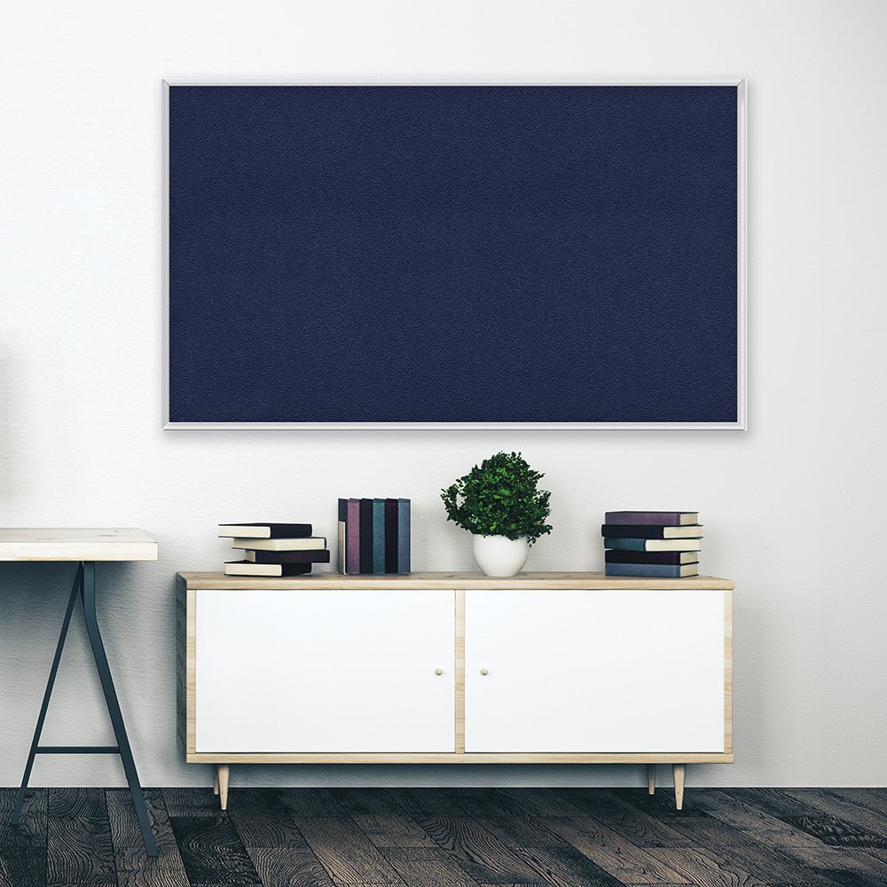 Ghent Fabric Bulletin Board, Satin Aluminum Frame, 4’H x 7’4"W (GHE - AT47FXX) - SchoolOutlet