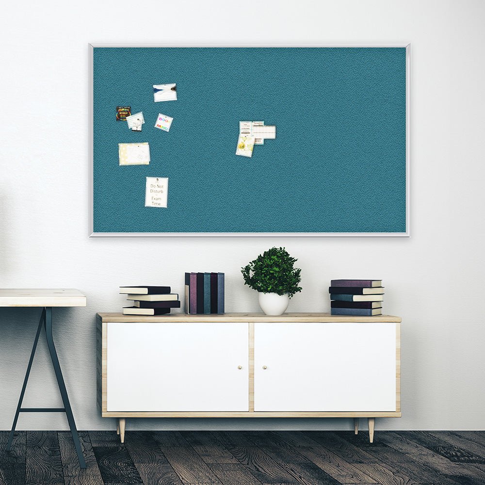 Ghent Fabric Bulletin Board, Satin Aluminum Frame, 4’H x 8’W (GHE - AT48FXX) - SchoolOutlet