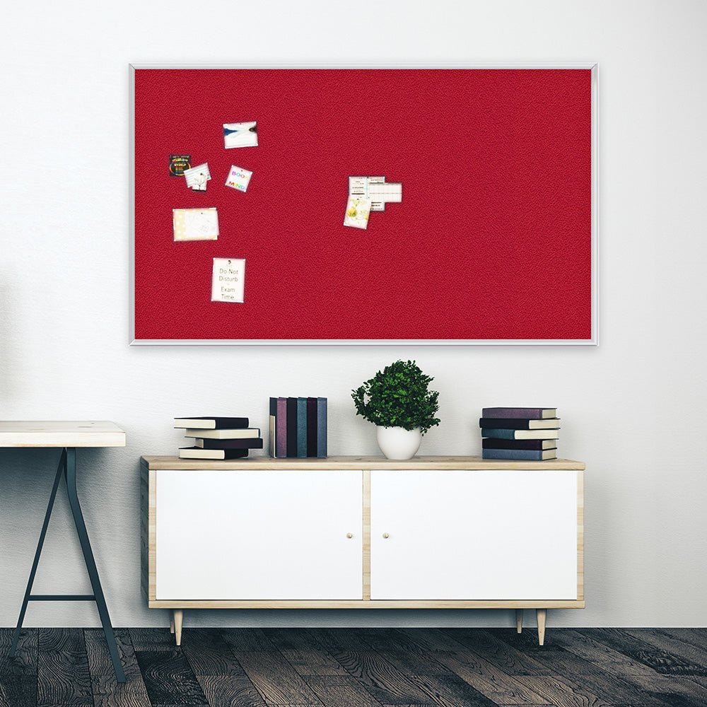 Ghent Fabric Bulletin Board, Satin Aluminum Frame, 4’H x 8’W (GHE - AT48FXX) - SchoolOutlet