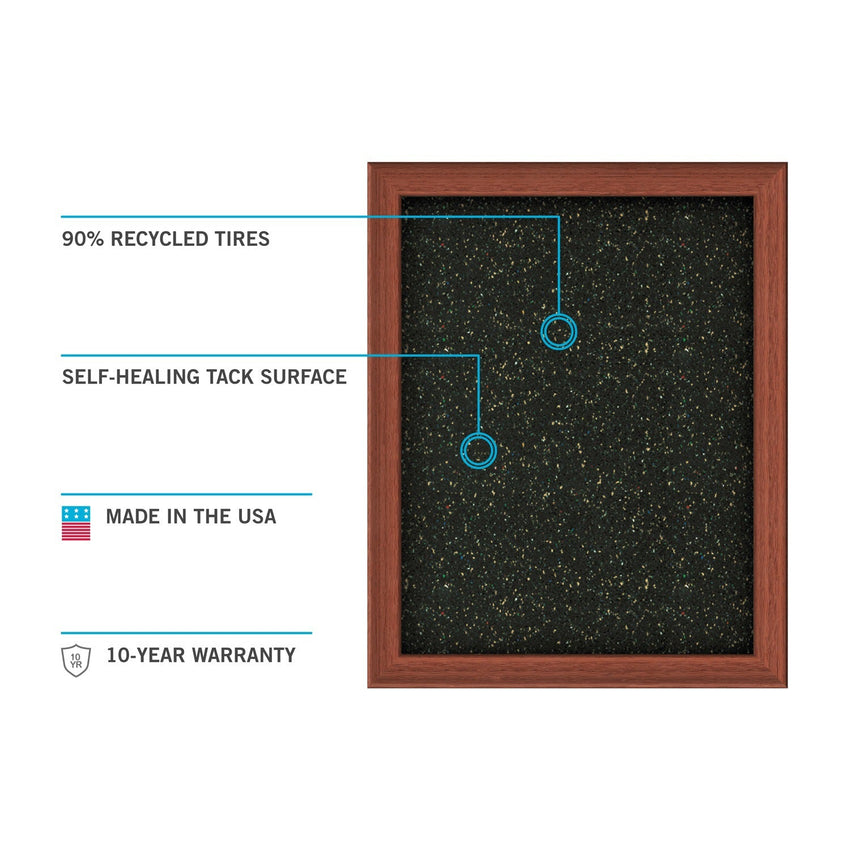 Ghent Recycled Bulletin Board, Satin Aluminum Frame, 4'H x 6'W (GHE - ATR46 - XX) - SchoolOutlet