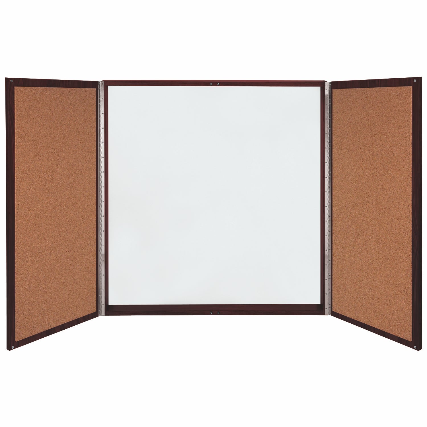 Ghent Porcelain Whiteboard, Magnetic Cabinet w/ Cork Interior Doors, 4'H x 4'W (GHE - C1 - 44X) - SchoolOutlet