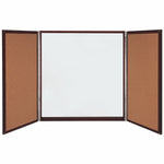 Ghent Porcelain Whiteboard, Magnetic Cabinet w/ Cork Interior Doors, 4'H x 4'W (GHE - C1 - 44X) - SchoolOutlet