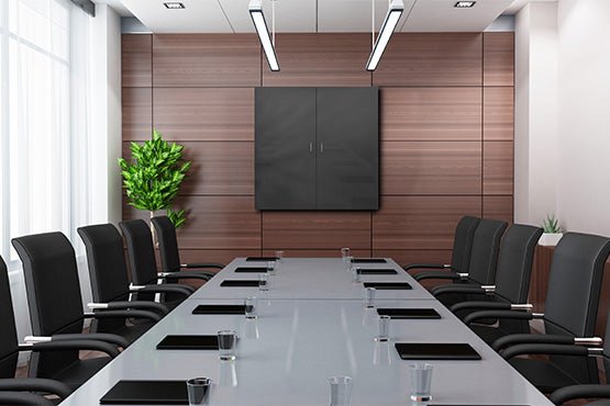 Ghent Porcelain Whiteboard, Magnetic Cabinet w/ Cork Interior Doors, 4'H x 4'W (GHE - C1 - 44X) - SchoolOutlet