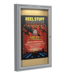 Ghent 1 Door Enclosed Natural Cork Bulletin Board, Concealed Lighting, 3'H x 2'W (GHE - CPA13624K) - SchoolOutlet