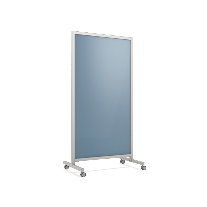 Ghent EZ Mobile Glassboard, Aluminum Frame, Magnetic, 75"H x 38"W (GHE - EZ1MA7538XX) - SchoolOutlet