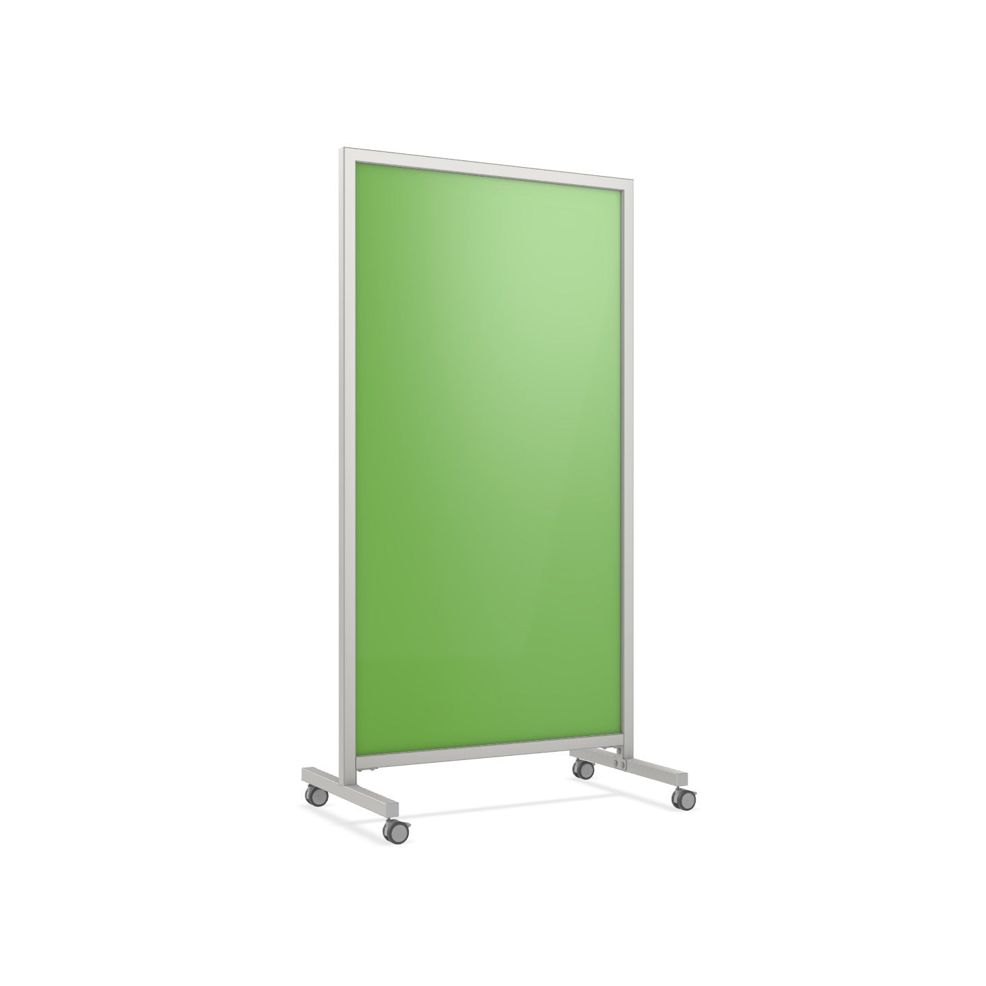 Ghent EZ Mobile Glassboard, Aluminum Frame, Magnetic, 75"H x 38"W (GHE - EZ1MA7538XX) - SchoolOutlet