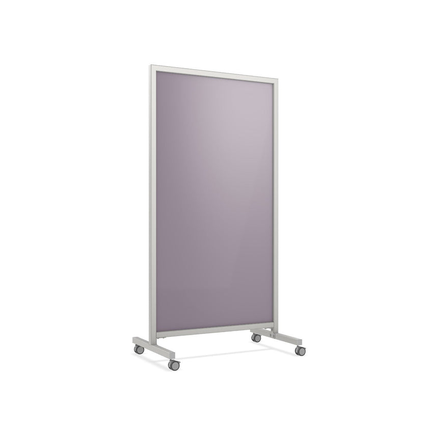 Ghent EZ Mobile Glassboard, Aluminum Frame, Magnetic, 75"H x 38"W (GHE - EZ1MA7538XX) - SchoolOutlet