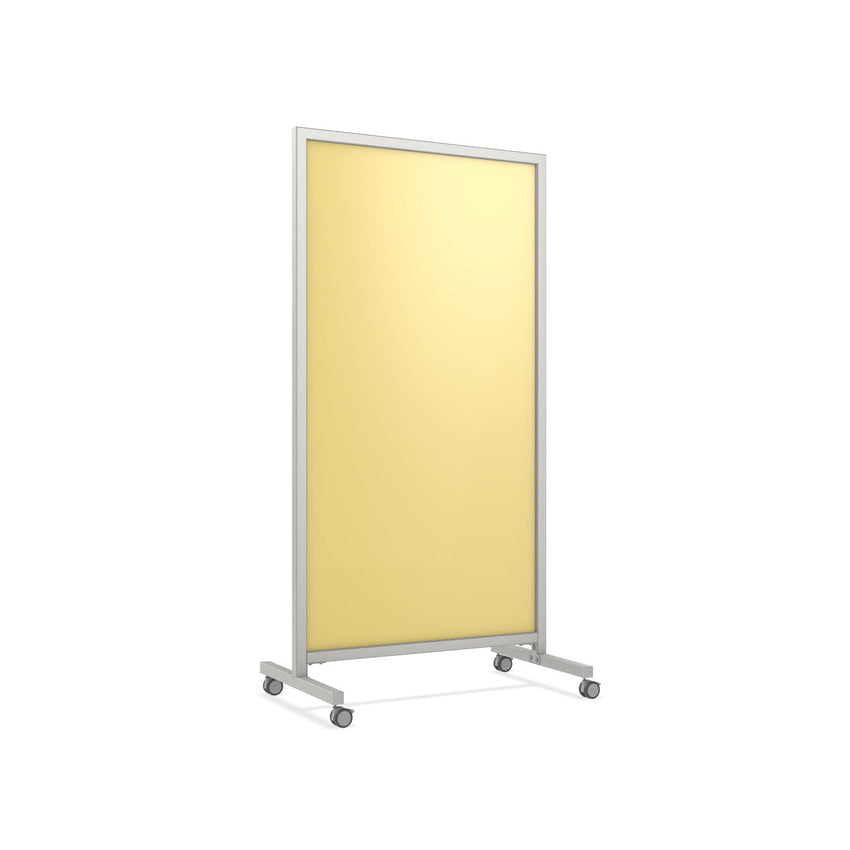 Ghent EZ Mobile Glassboard, Aluminum Frame, Magnetic, 75"H x 38"W (GHE - EZ1MA7538XX) - SchoolOutlet