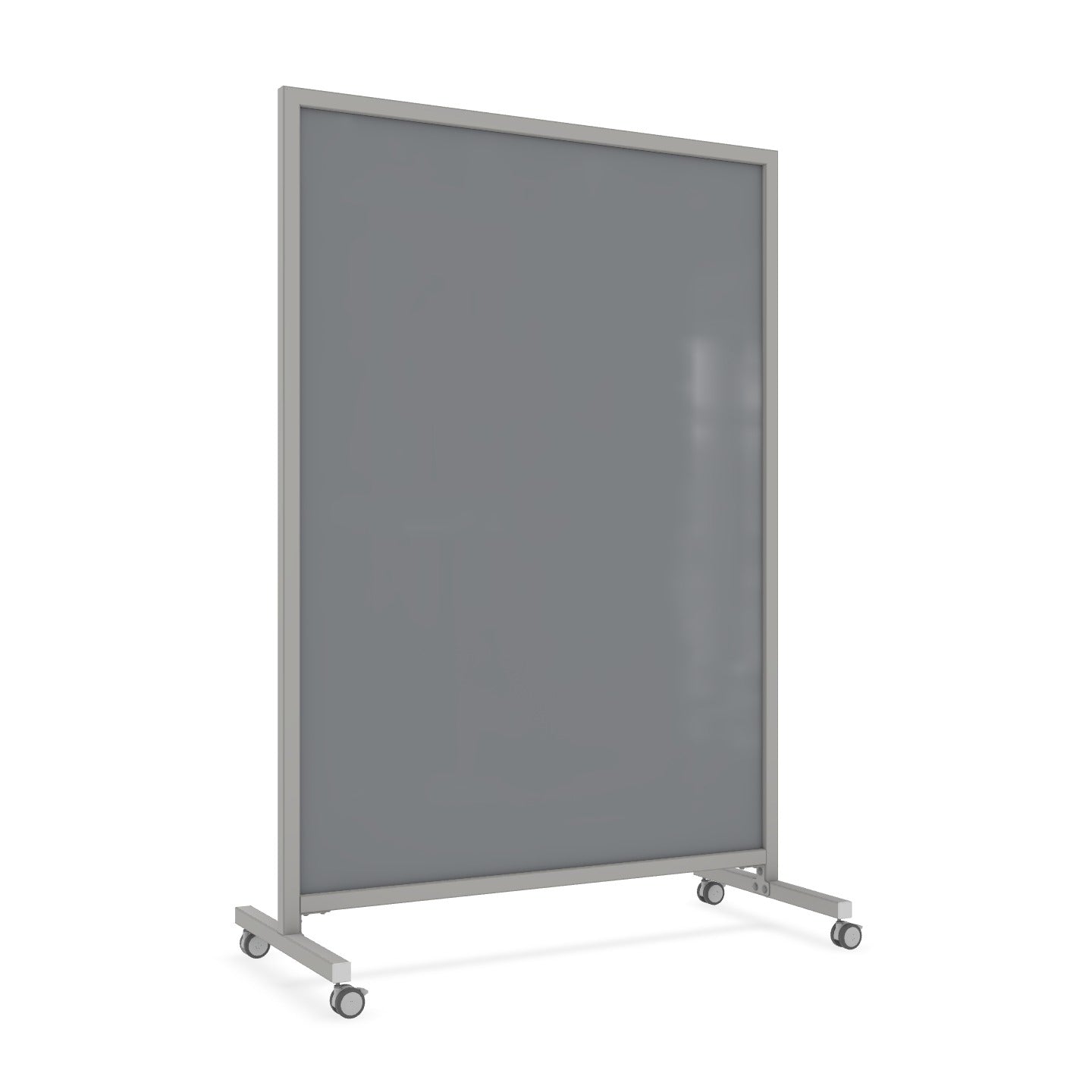 Ghent EZ Mobile Glassboard, Aluminum Frame, Magnetic, 75"H x 50"W (GHE - EZ1MA7550XX) - SchoolOutlet
