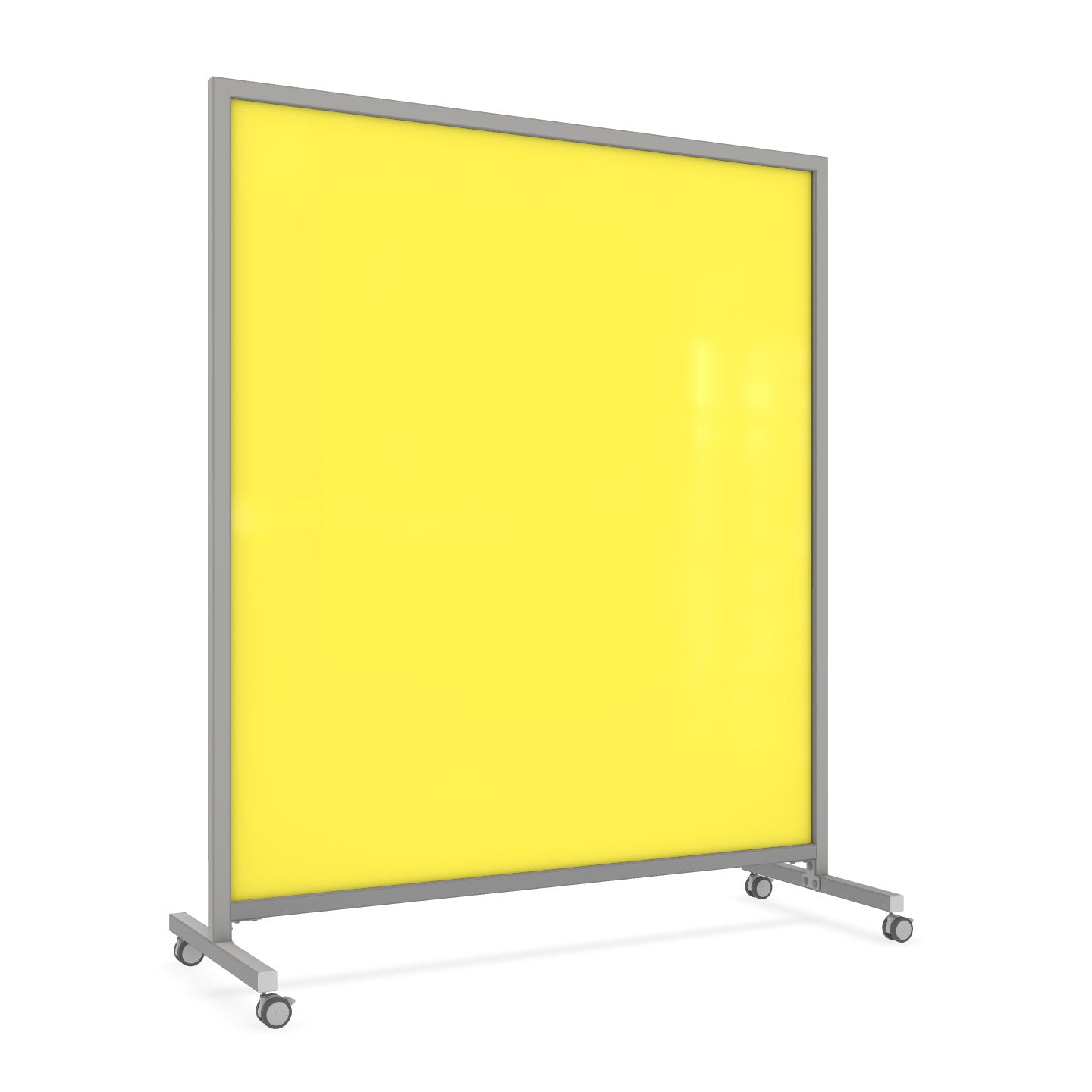 Ghent EZ Mobile Glassboard, Aluminum Frame, Magnetic, 75"H x 62"W (GHE - EZ1MA7562XX) - SchoolOutlet