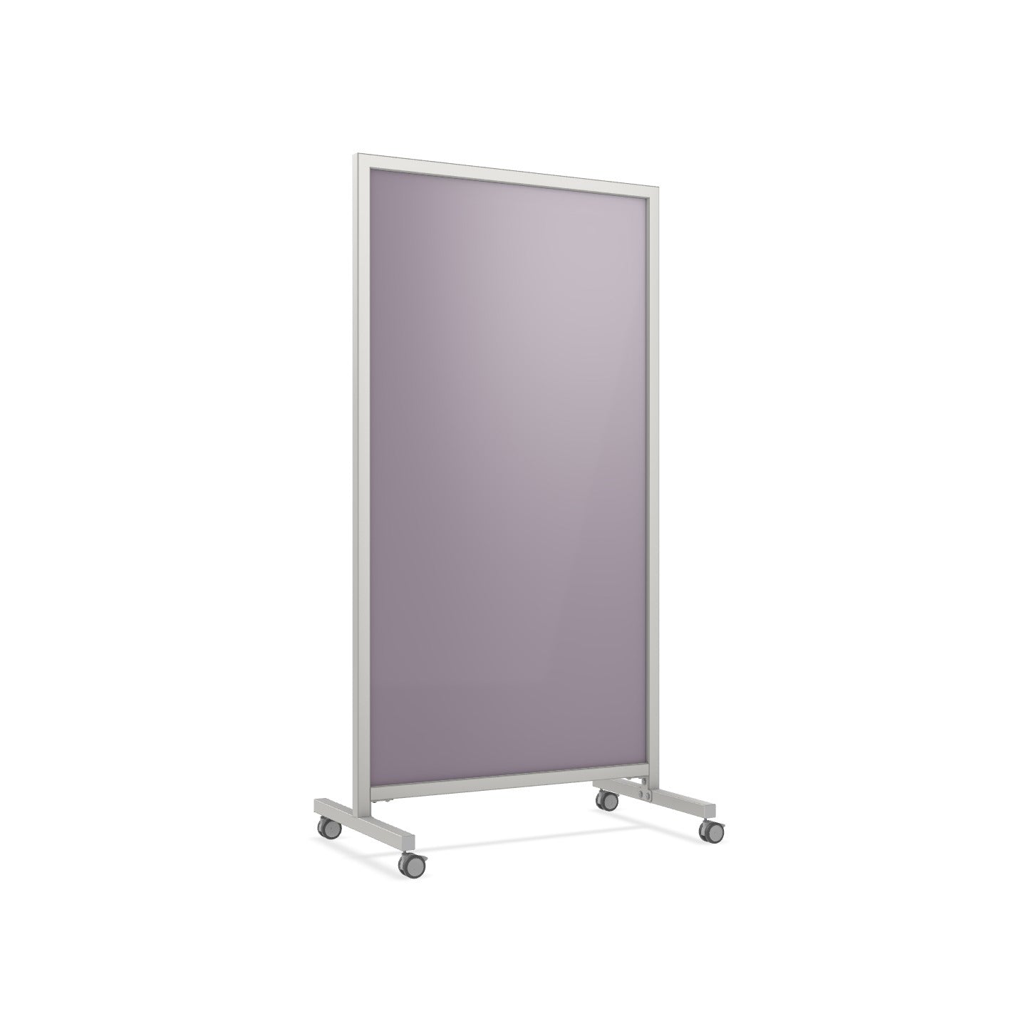 Ghent EZ Mobile Glassboard, Aluminum Frame, Non - Magnetic, 75"H x 38"W (GHE - EZ1NA7538XX) - SchoolOutlet