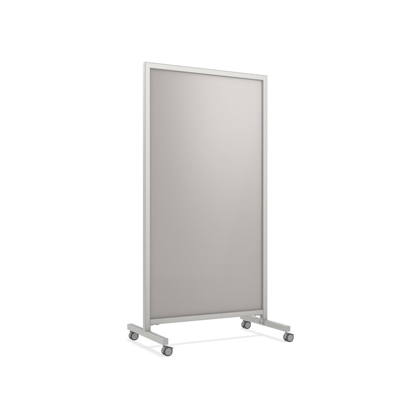 Ghent EZ Mobile Glassboard, Aluminum Frame, Non - Magnetic, 75"H x 38"W (GHE - EZ1NA7538XX) - SchoolOutlet