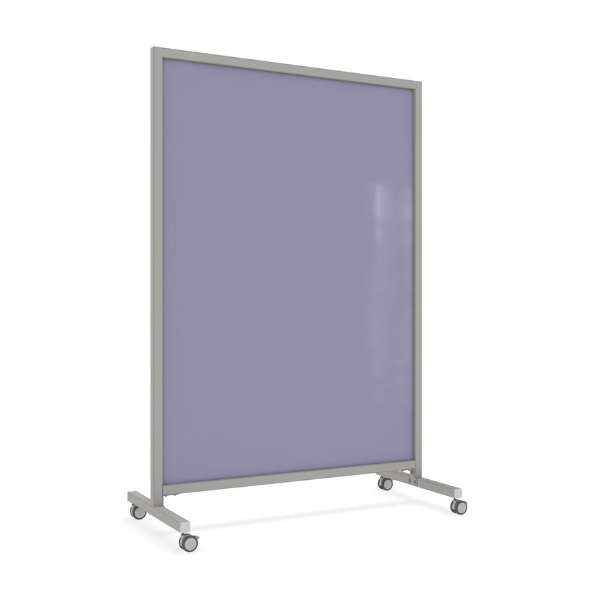 Ghent EZ Mobile Glassboard, Aluminum Frame, Non - Magnetic, 75"H x 50"W (GHE - EZ1NA7550XX) - SchoolOutlet