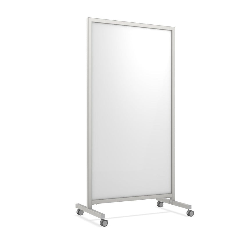 Ghent EZ Mobile Porcelain Whiteboard, Aluminum Frame, Magnetic, 75"H x 38"W (GHE - EZ6MA7538) - SchoolOutlet