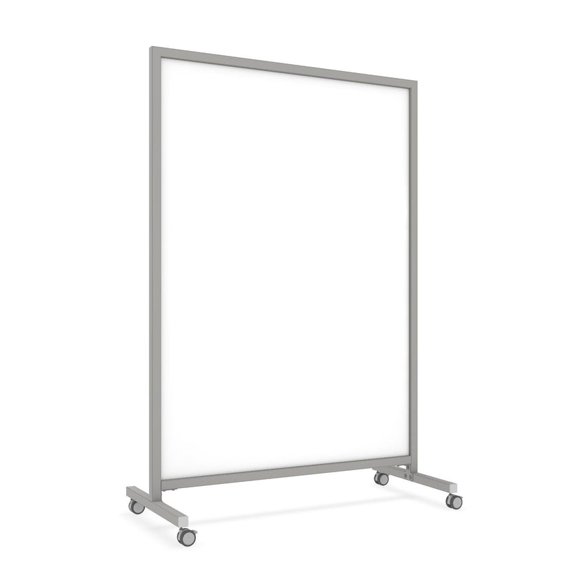 Ghent EZ Mobile Porcelain Whiteboard, Aluminum Frame, Magnetic, 75"H x 50"W (GHE - EZ6MA7550) - SchoolOutlet