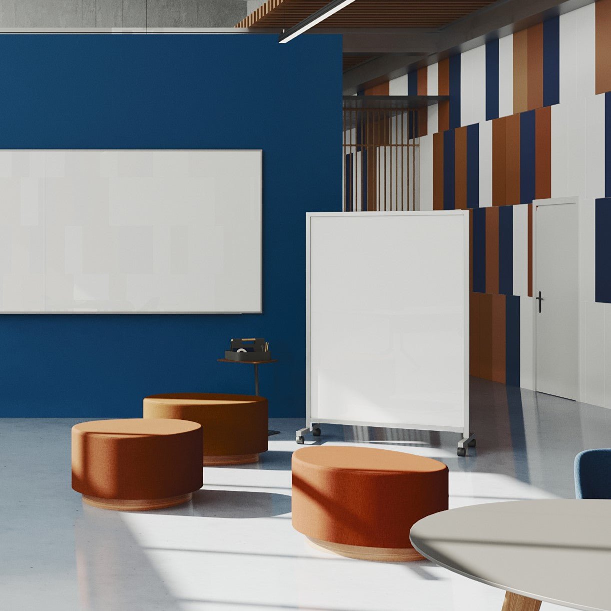 Ghent EZ Mobile Porcelain Whiteboard, Aluminum Frame, Magnetic, 75"H x 50"W (GHE - EZ6MA7550) - SchoolOutlet