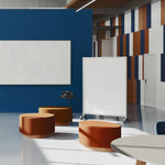 Ghent EZ Mobile Porcelain Whiteboard, Aluminum Frame, Magnetic, 75