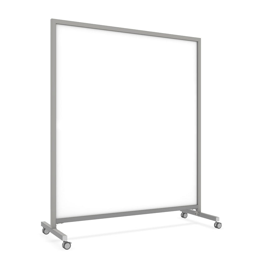 Ghent EZ Mobile Porcelain Whiteboard, Aluminum Frame, Magnetic, 75"H x 62"W (GHE - EZ6MA7562) - SchoolOutlet