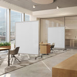 Ghent EZ Mobile Porcelain Whiteboard, Aluminum Frame, Magnetic, 75